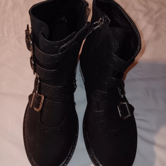 Womens suede black boots with zipper 8N MUNRO EXTRALIGHT SHOCK ABSORBING HEEL - Picture 2 of 9